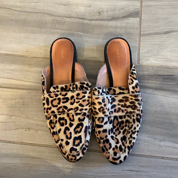 Halogen leopard slip on loafers